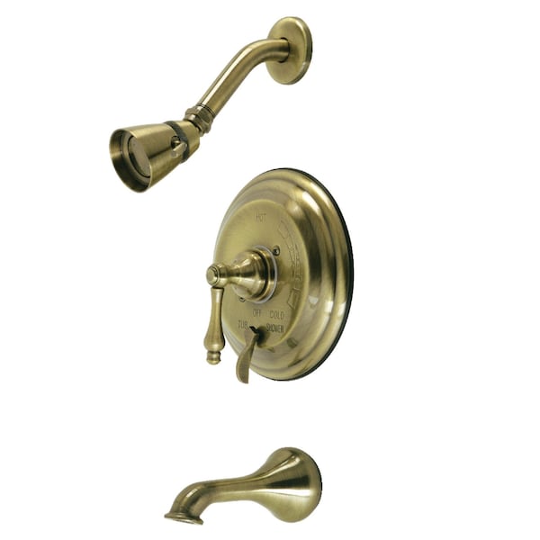 Kingston Brass KB36330AL Tub and Shower Faucet, Antique Brass KB36330AL - main